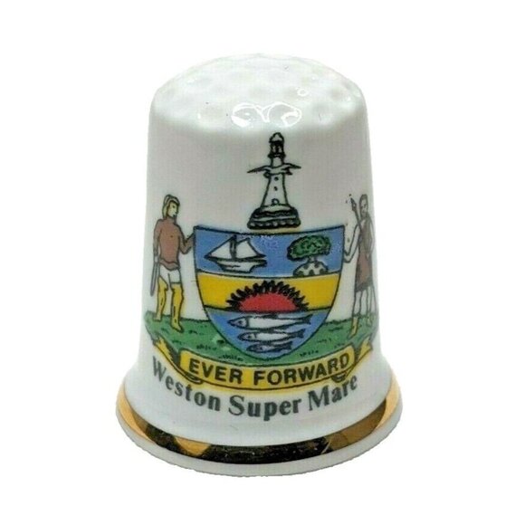 Birchcroft Weston Super Mare Ever Forward Collectors Bone China Thimble - Picture 1 of 5